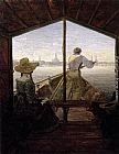 Carl Gustav Carus A Gondola on the Elbe near Dresden painting